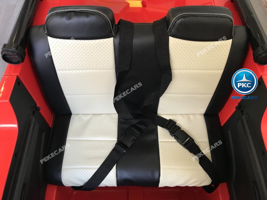 Coche electrico para niños camion de bomberos 12V 2 plazas con asiento acolchado en piel