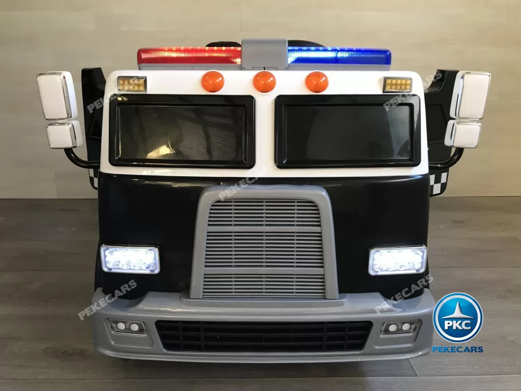 Camión Eléctrico de policia para niños 12V 2 plazas vista frontal
