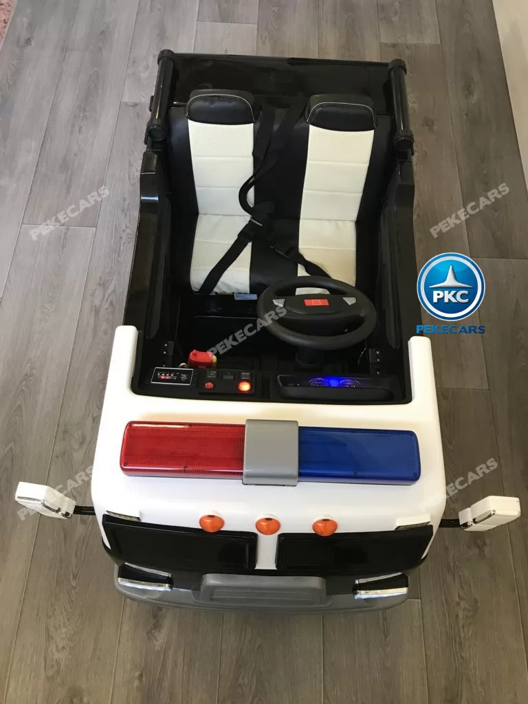 Camión Eléctrico de policia infantil 12V 2 plazas visto desde arriba