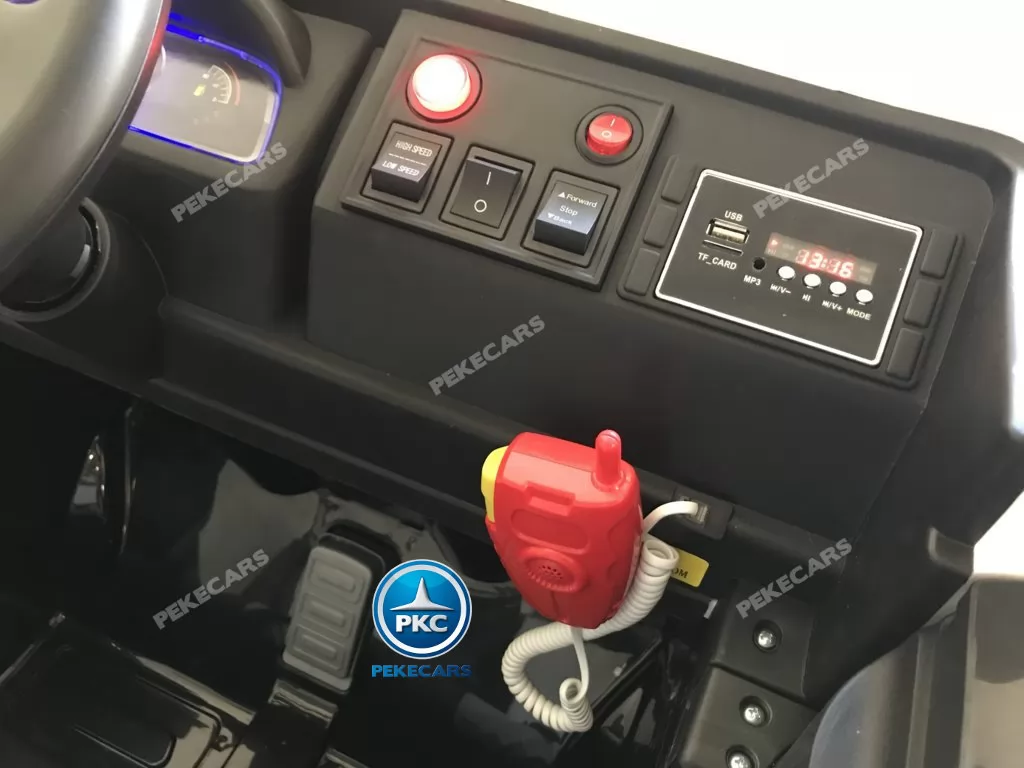 Camión Eléctrico de policia infantil 12V 2 plazas conexion para mp3 usb y micro sd