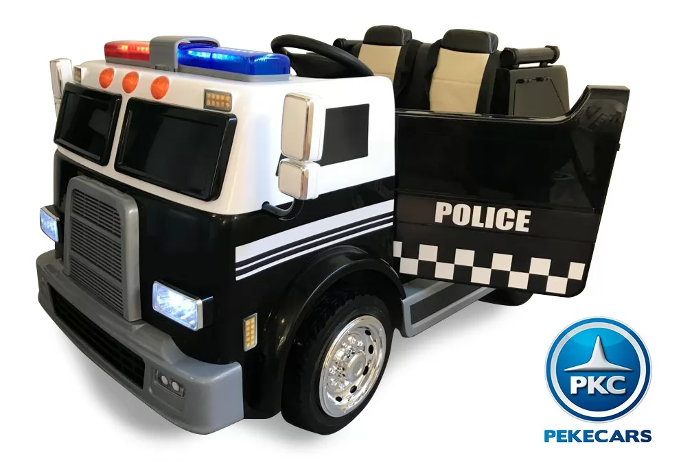 Camión Eléctrico de policia para niños 12V 2 plazas vista principal