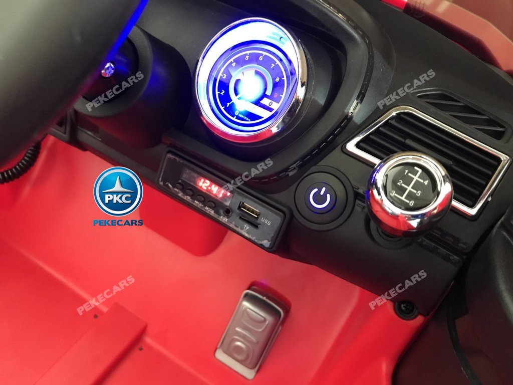 Coche electrico para niños jefe de bomberos 12V rojo con boton de arranque