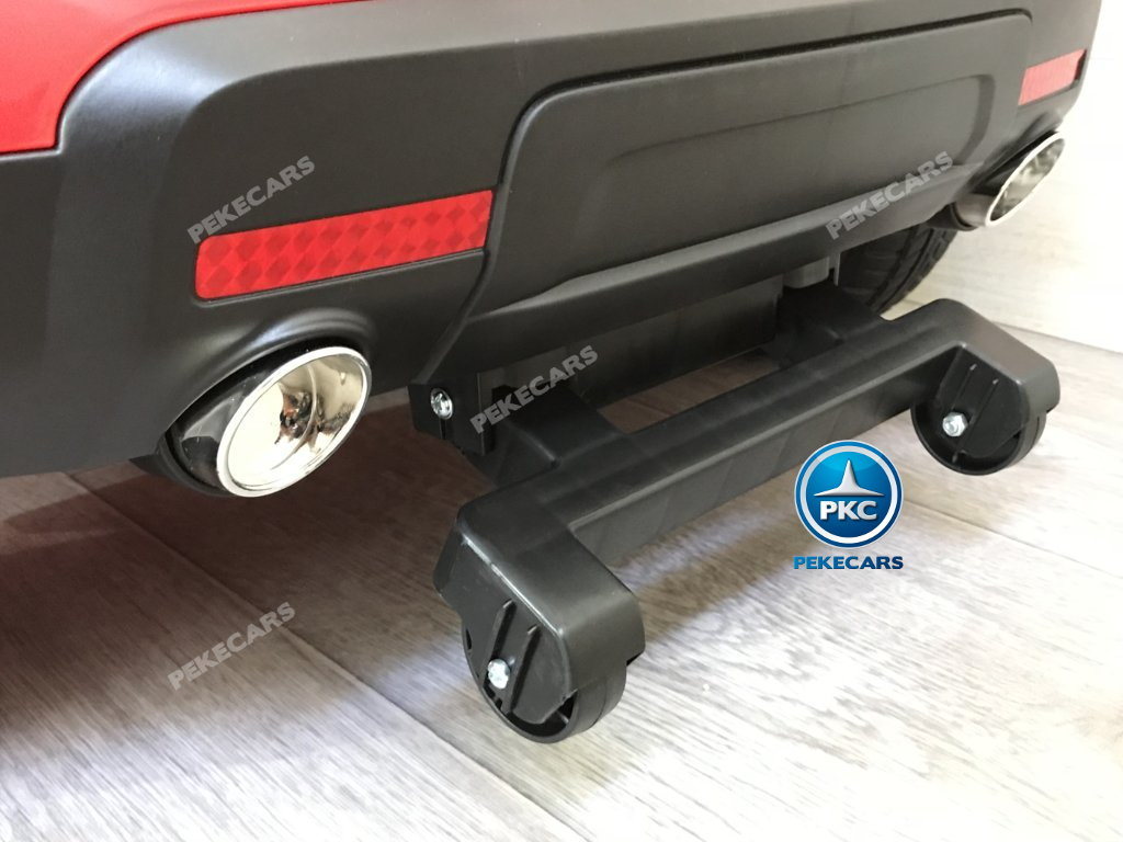 Coche electrico para niños jefe de bomberos 12V rojo con ruedines traseros