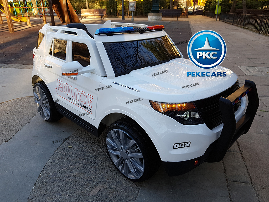 Coche electrico de policia para niños Azul vista principal