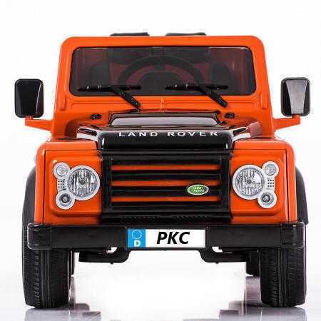 Todoterreno electrico infantil Land Rover Defender Naranja vista frontal