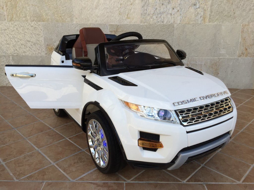 Coche electrico para niños evoque style blanco con apertura de puertas