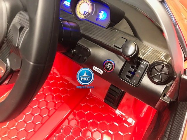 Coche electrico para niños Ferrari FXX-K Rojo Pintado palanca de cambio de marchas