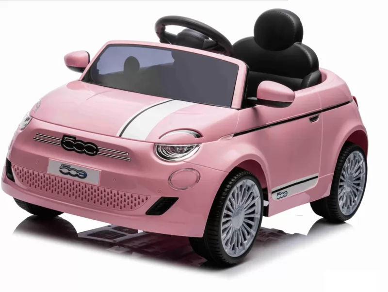coche infantil fiat 500 rosa vista 3/4