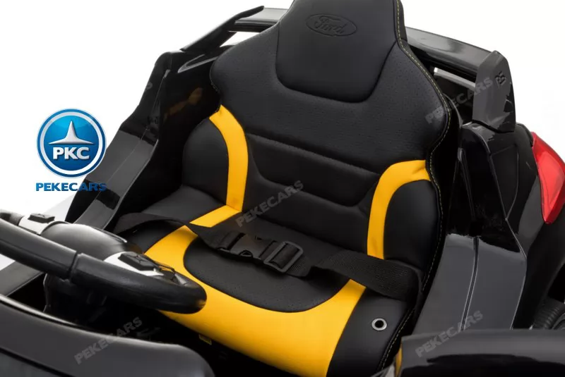 Coche electrico para niños Ford Focus RS Negro con cinturon de seguridad