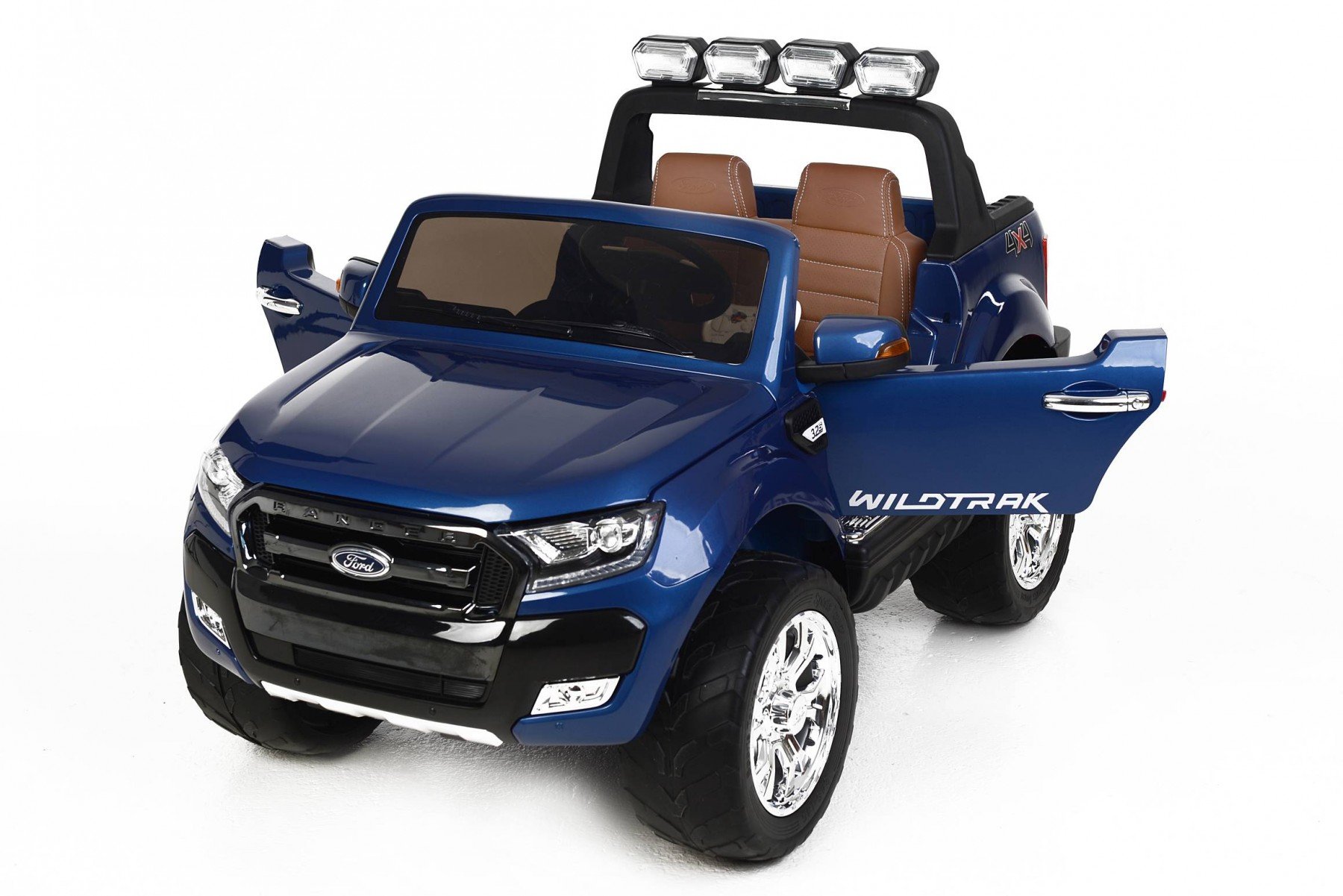 Todoterreno electrico infantil Ford Ranger MP4 Azul Metalizado con apertura de puertas