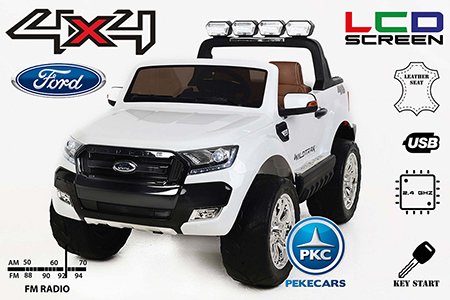 Ford Ranger 2017 12V 2.4G MP4 blanco vista lateral