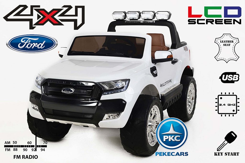 Todoterreno electrico infantil Ford Ranger MP4 Blanco vista principal