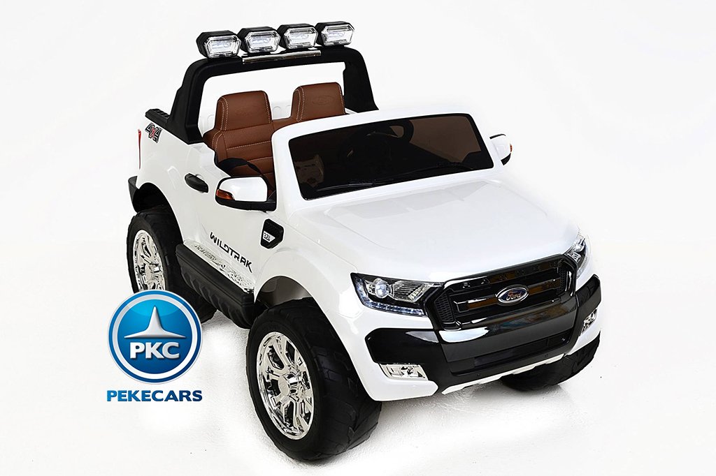 Todoterreno electrico para niños Ford Ranger MP4 Blanco luces led