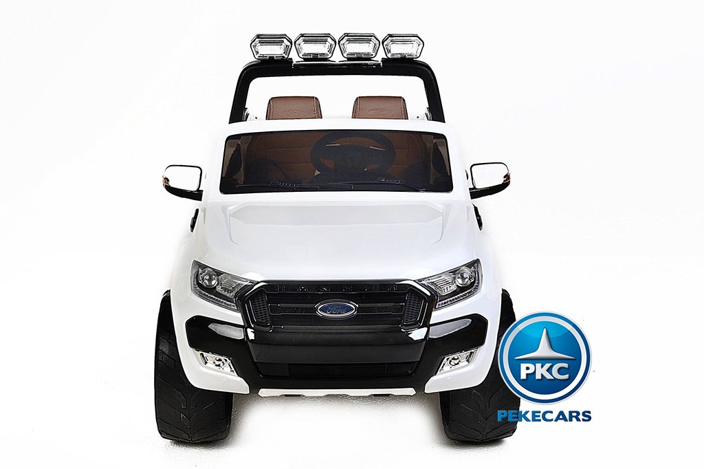 Todoterreno electrico infantil Ford Ranger MP4 Blanco con apertura de puertas