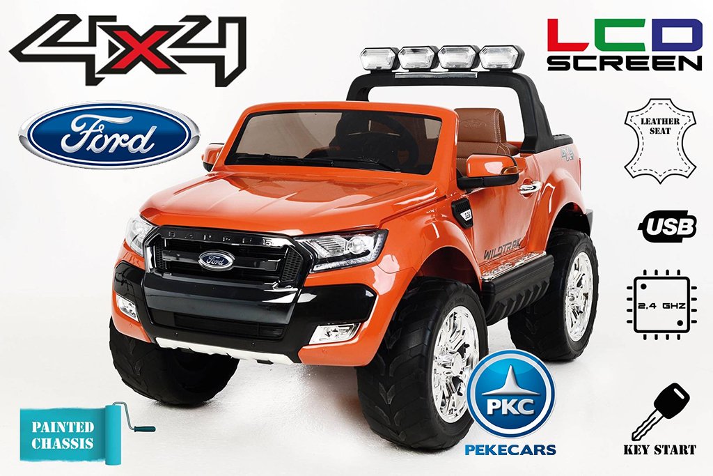 Todoterreno electrico infantil Ford Ranger MP4 Naranja Metalizado vista principal