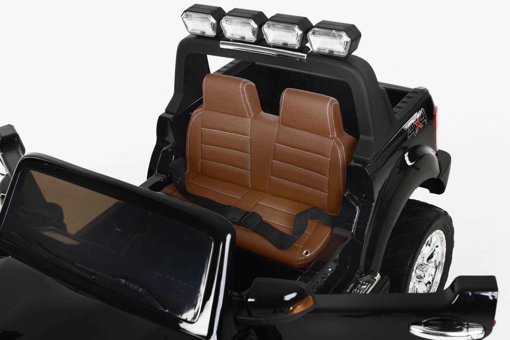 Todoterreno electrico para niños Ford Ranger MP4 Negro Metalizado asiento acolchado