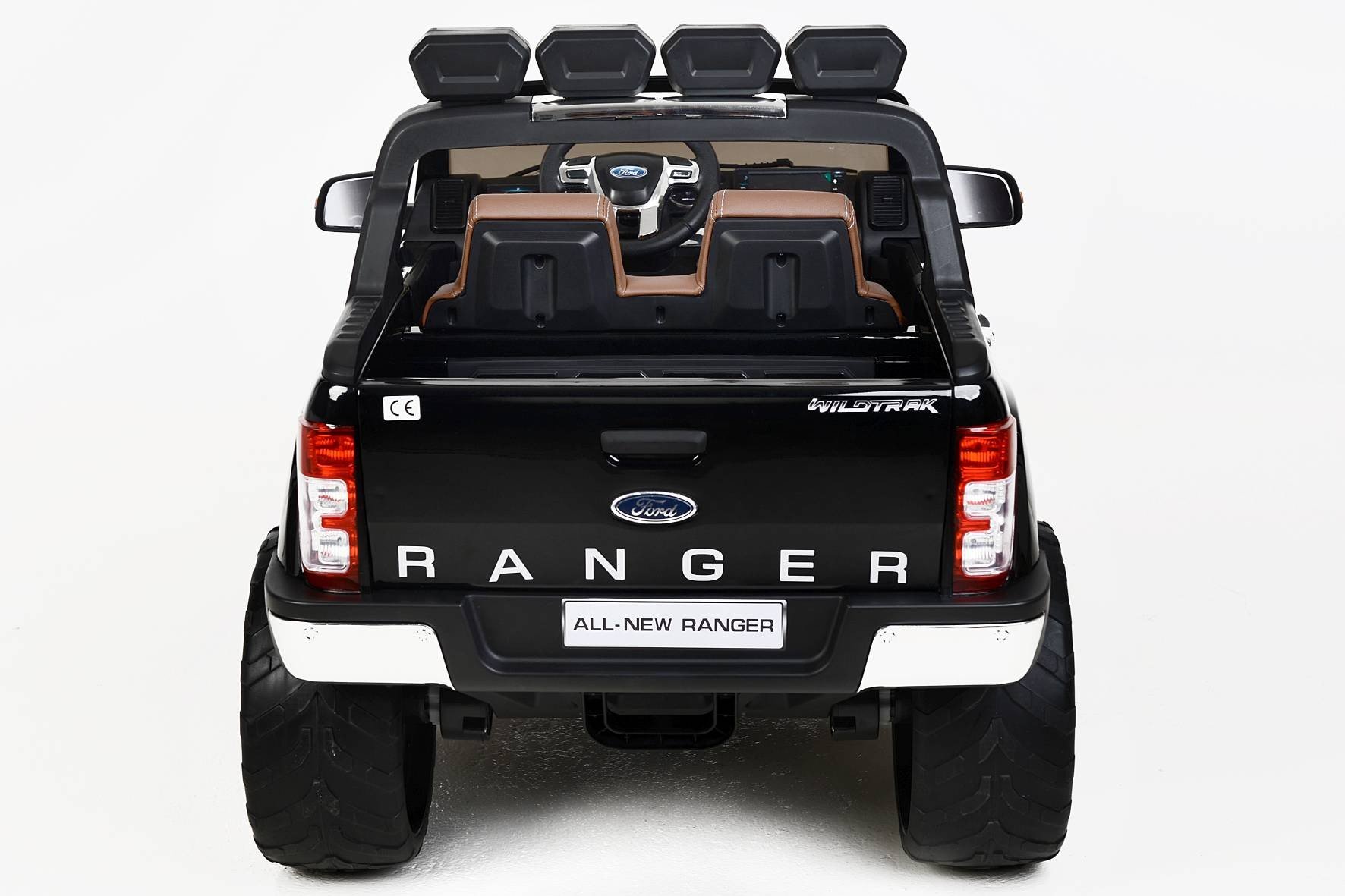 Todoterreno electrico para niños Ford Ranger MP4 Negro Metalizado mando radiocontrol