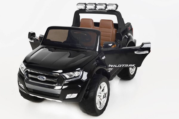 Todoterreno electrico para niños Ford Ranger MP4 Negro Metalizado vista frontal