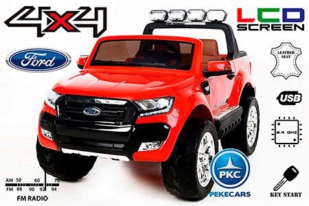 Ford Ranger 2017 12V 2.4G MP4 rojo vista lateral