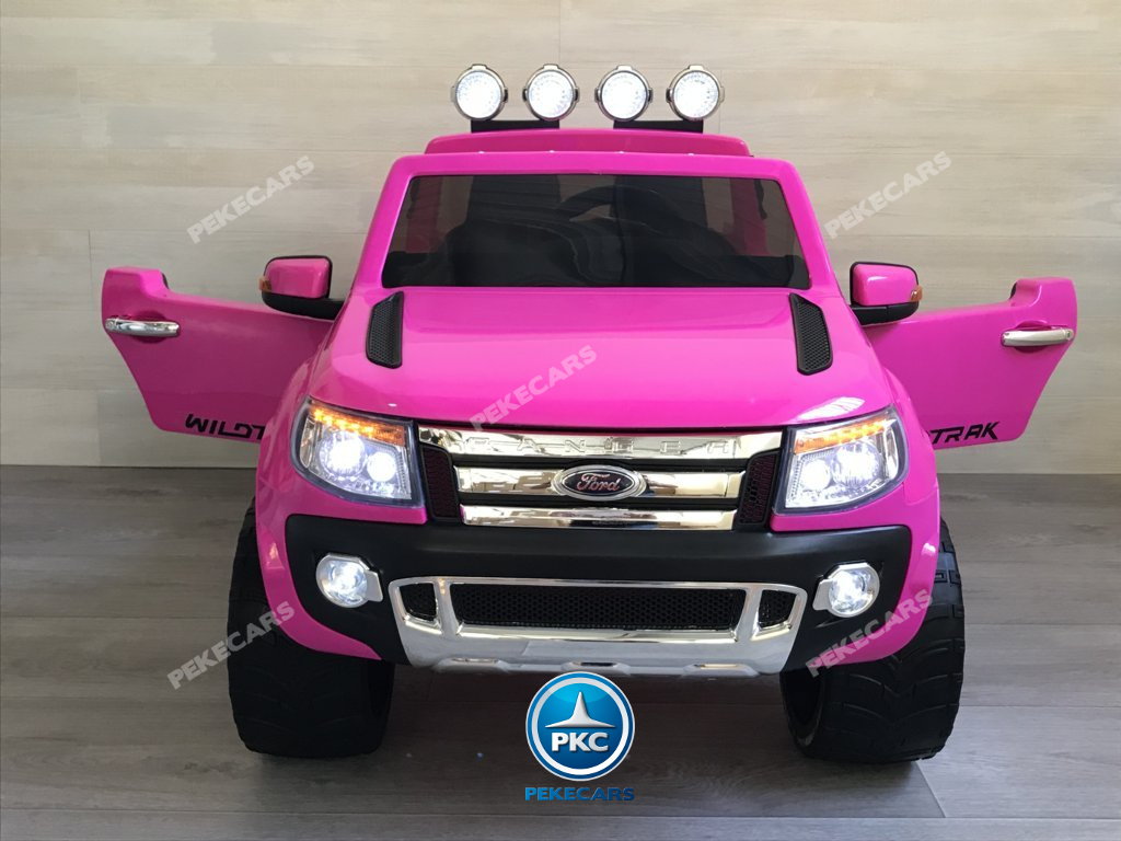 Todoterreno electrico para niños Ford Ranger Rosa vista frontal
