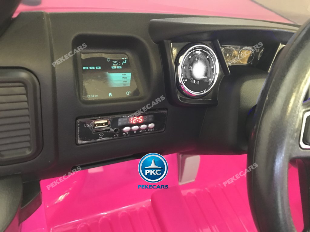 Todoterreno electrico para niños Ford Ranger Rosa salpicadero