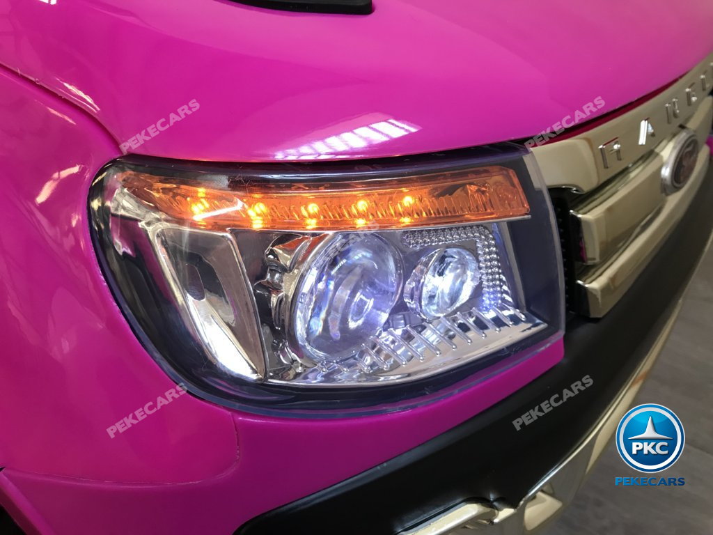 Todoterreno electrico infantil Ford Ranger Rosa con luces led