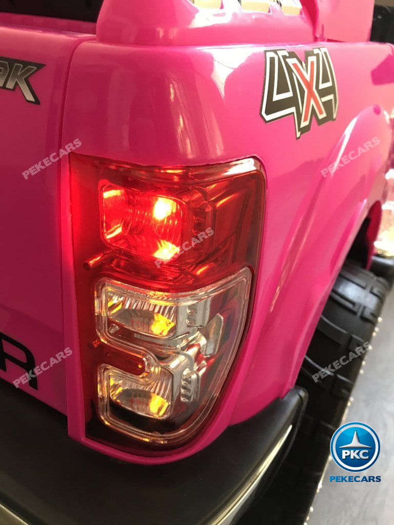Todoterreno electrico para niños Ford Ranger Rosa luces led traseras rojas