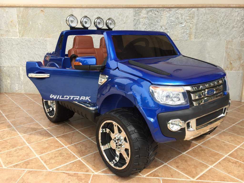 Todoterreno electrico para niños Ford Ranger Azul Metalizado vista frontal