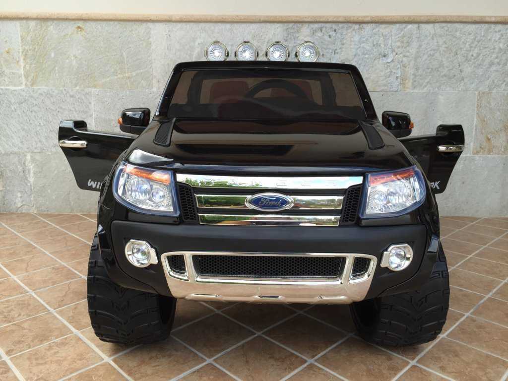 Todoterreno electrico para niños Ford Ranger Negro Metalizado asiento acolchado