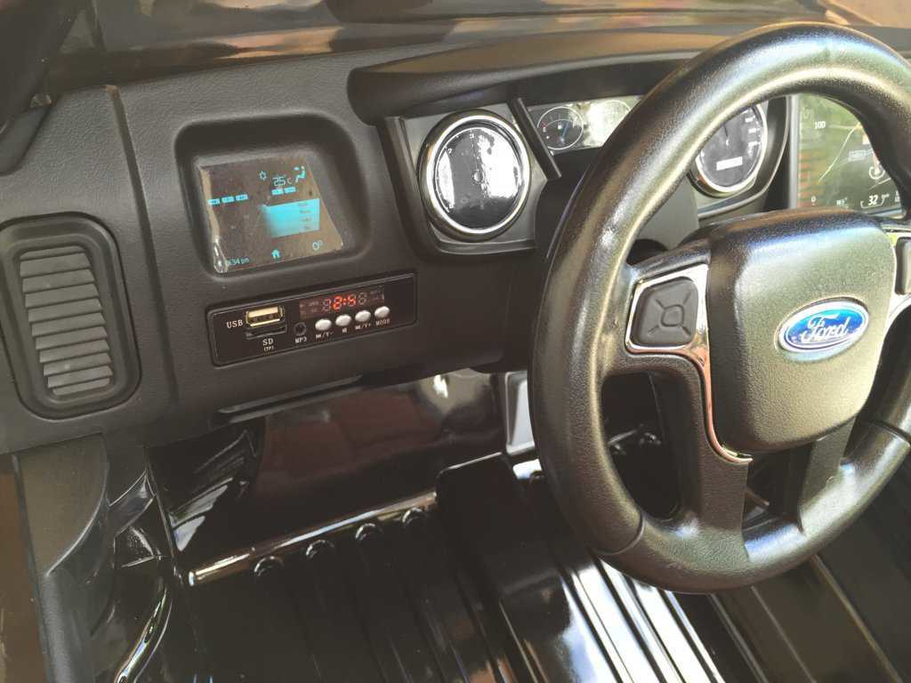 Todoterreno electrico infantil Ford Ranger Negro Metalizado conexion usb