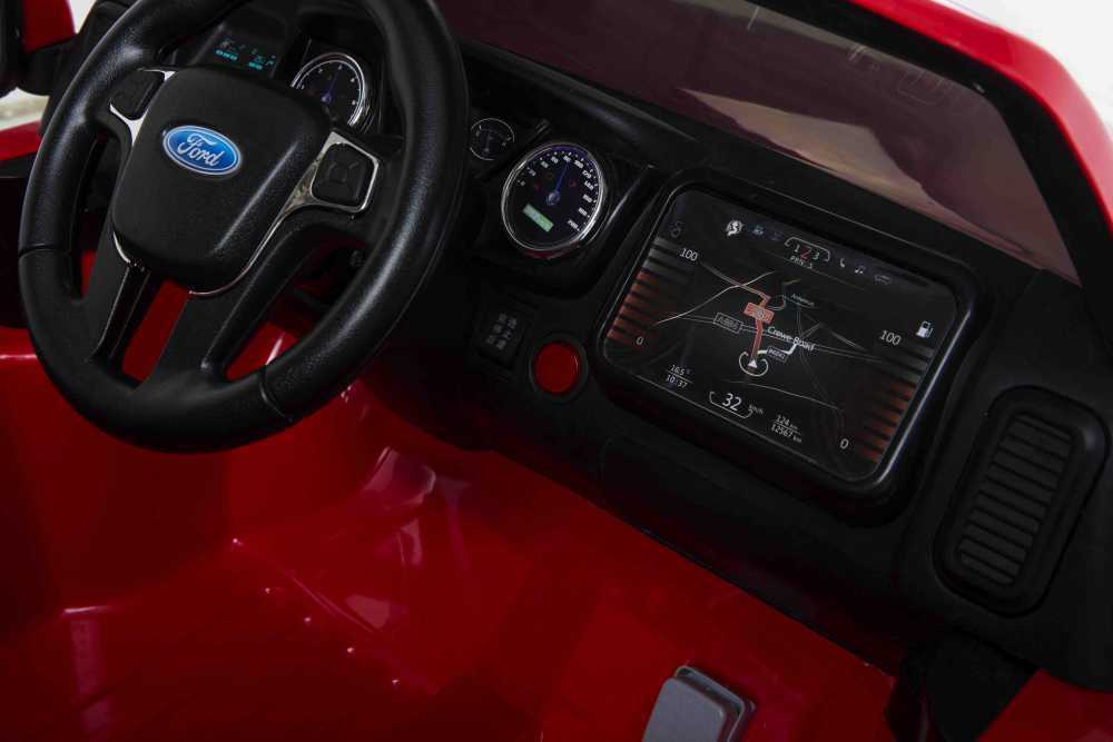 Coche eléctrico para niños Ford Ranger Pickup 12v Rojo vista salpicadero derecho