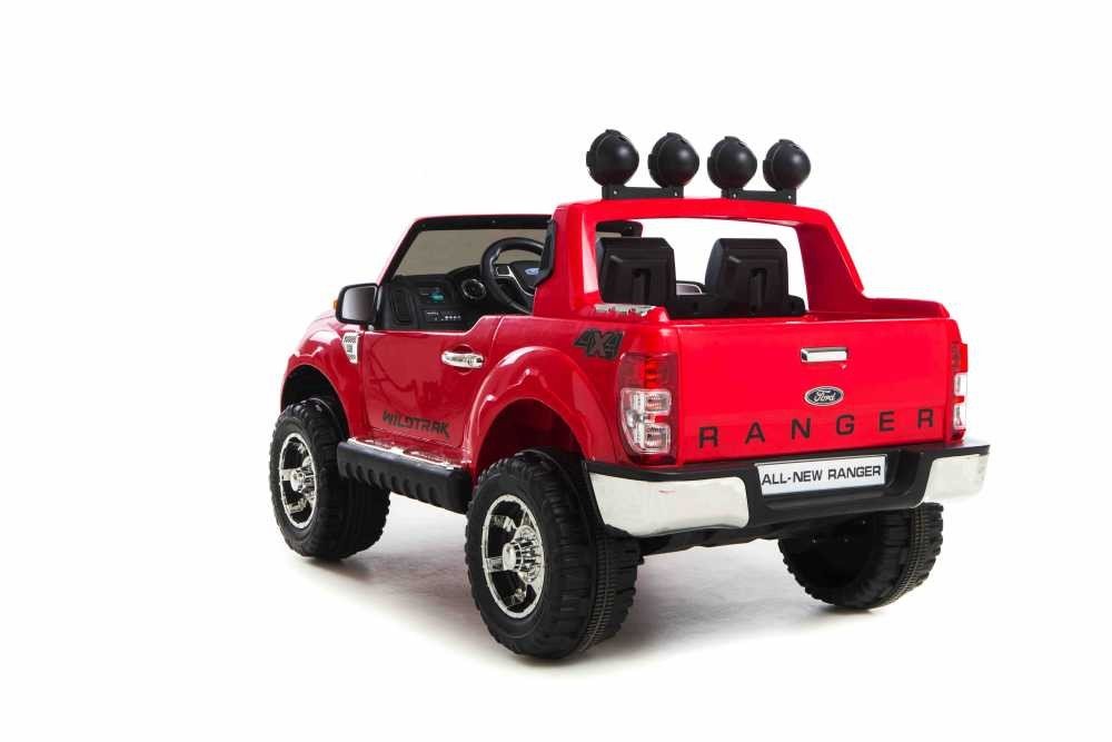 Coche eléctrico para niños Ford Ranger Pickup 12v Rojo vista trasera
