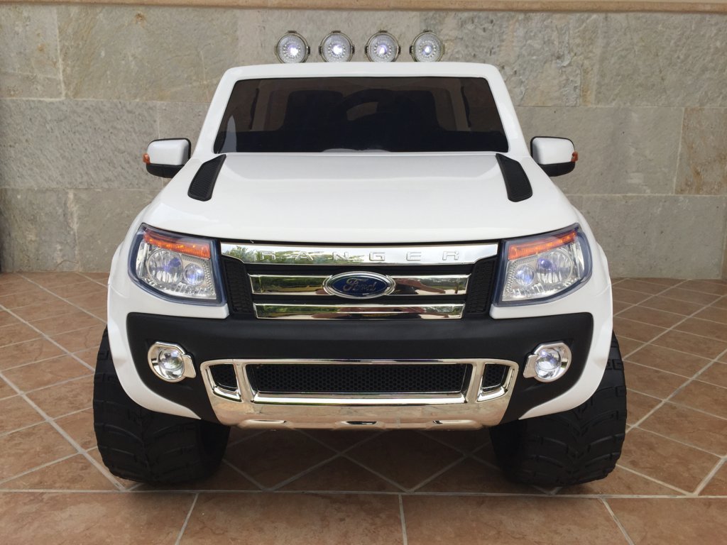 Todoterreno electrico para niños Ford Ranger Blanco vista frontal