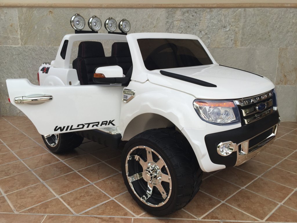 Todoterreno electrico infantil Ford Ranger Blanco apertura de puertas