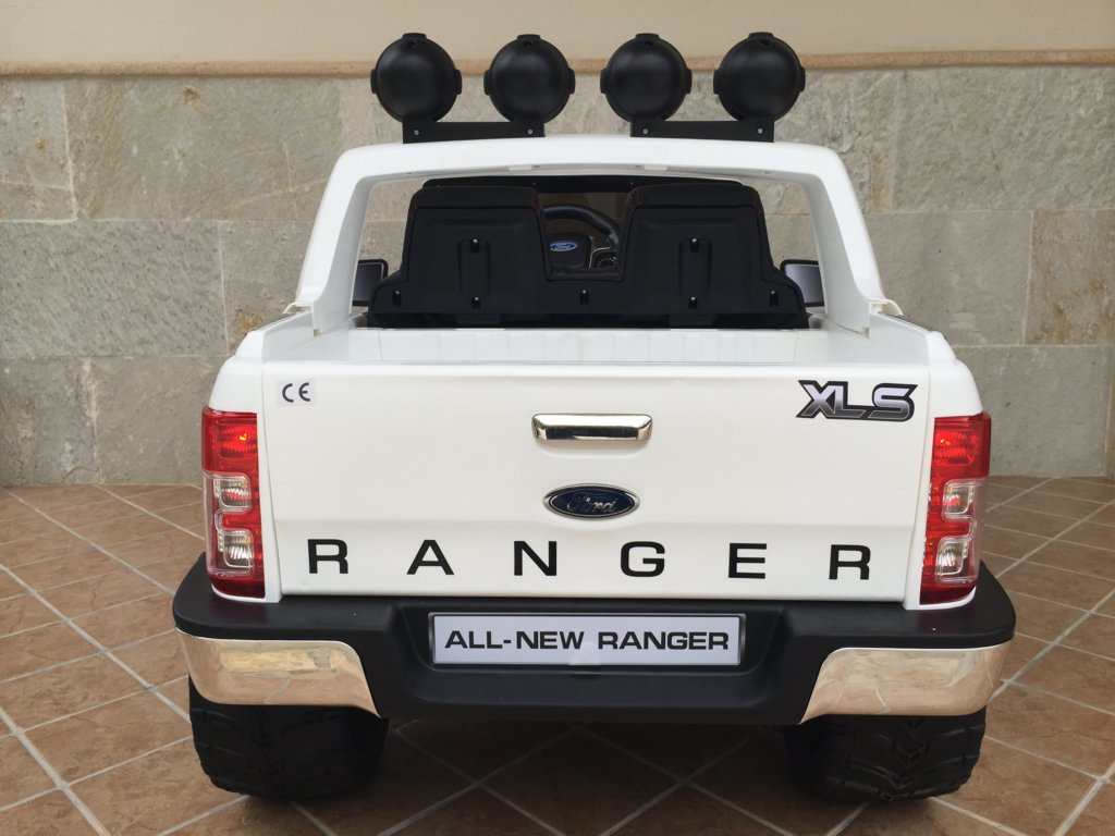 Todoterreno electrico infantil Ford Ranger Blanco vista trasera