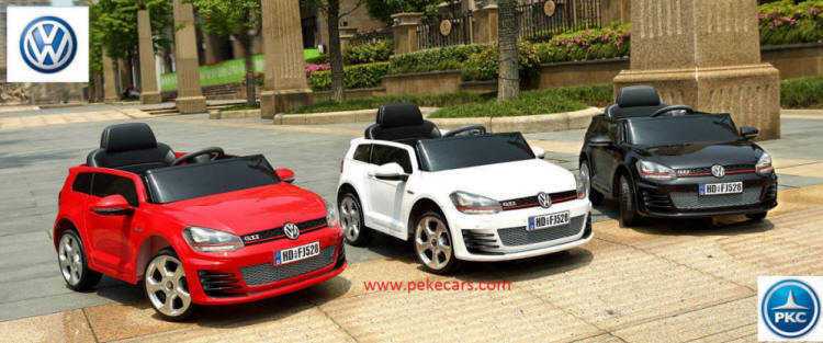 Golf GTI para niños 12V, 2.4G con asiento en piel y ruedas de caucho