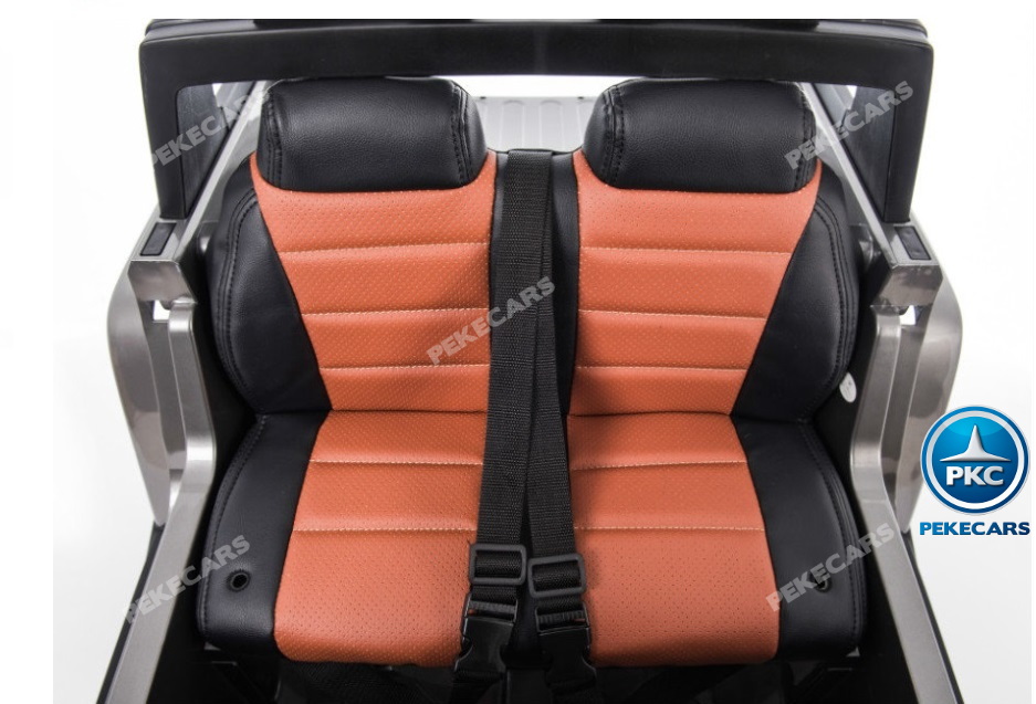 Todoterreno electrico para niños Big Hummer Style 2 plazas Blanco asiento acolchado en piel