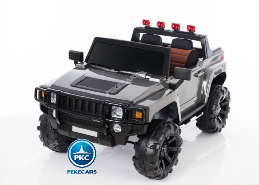 Todoterreno electrico infantil Big Hummer Style 2 plazas Plata Metalizado vista principal