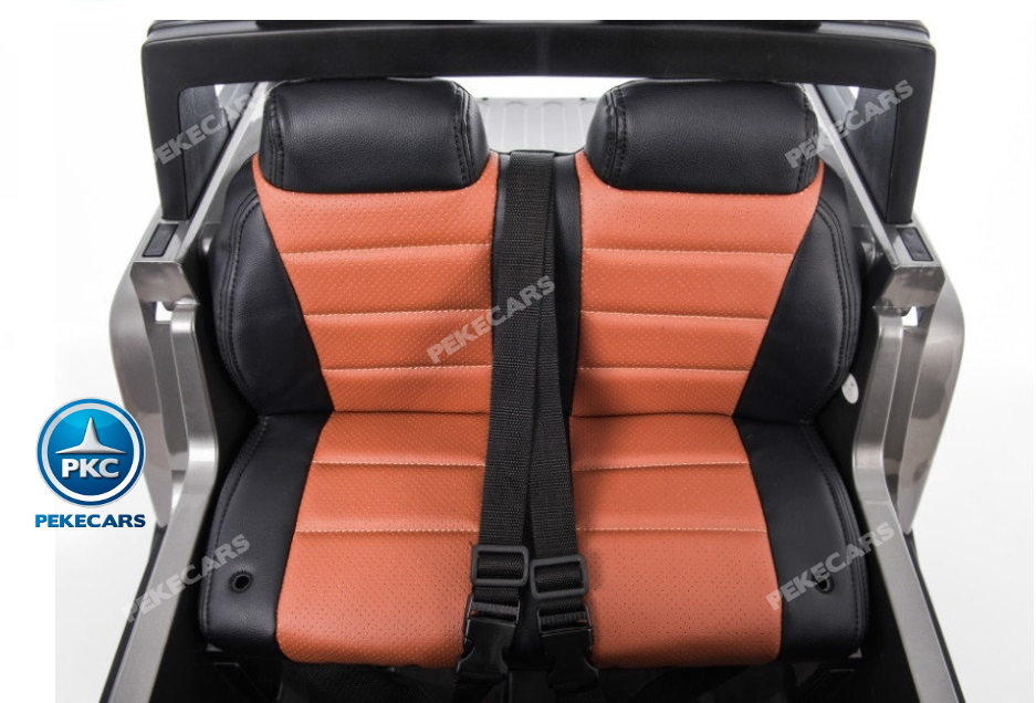 Todoterreno electrico para niños Big Hummer Style 2 plazas Blanco asiento acolchado en piel