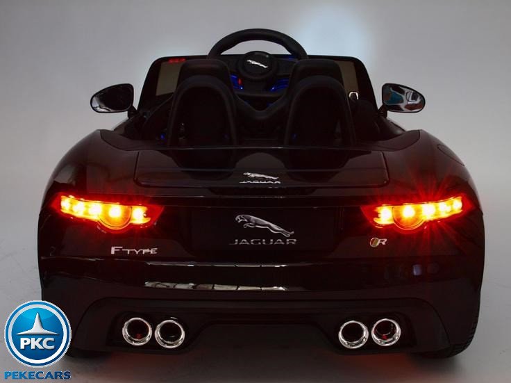 Coche electrico para niños Jaguar F-Type negro metalizado luces led
