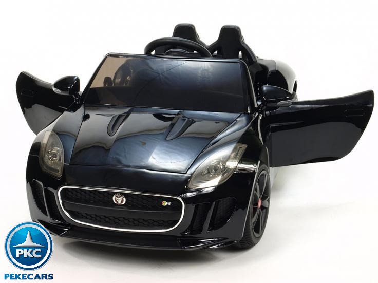 Coche electrico para niños Jaguar F-Type negro metalizado apertura de puertas