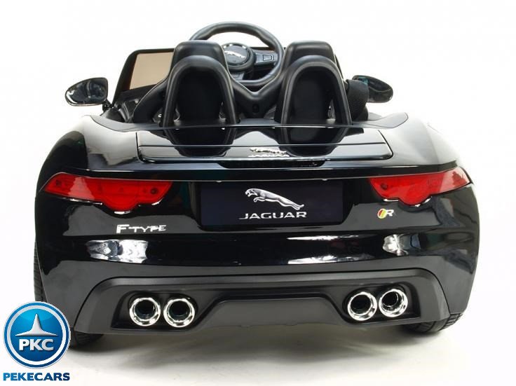 Coche electrico para niños Jaguar F-Type negro metalizado ruedas de caucho