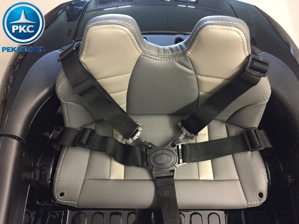 Coche electrico para niños Jaguar F-Type blanco asiento acolchado