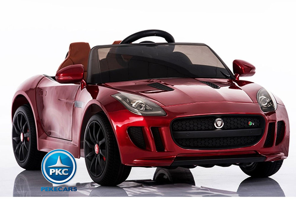 Coche electrico para niños Jaguar F-Type rojo metalizado luces traseras