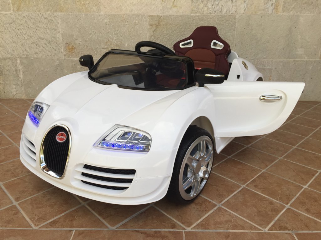 Coche electrico para niños Bugatti Veyron Style Blanco vista principal