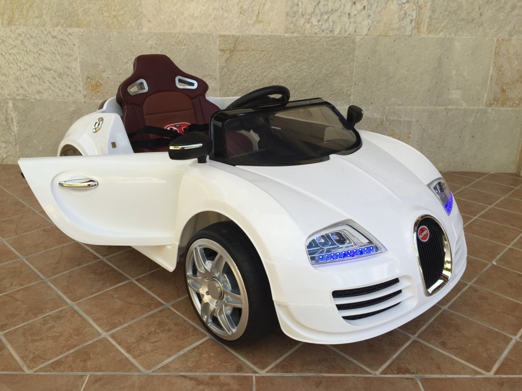 Coche electrico Infantil Bugatti Veyron Style Blanco con apertura de puertas