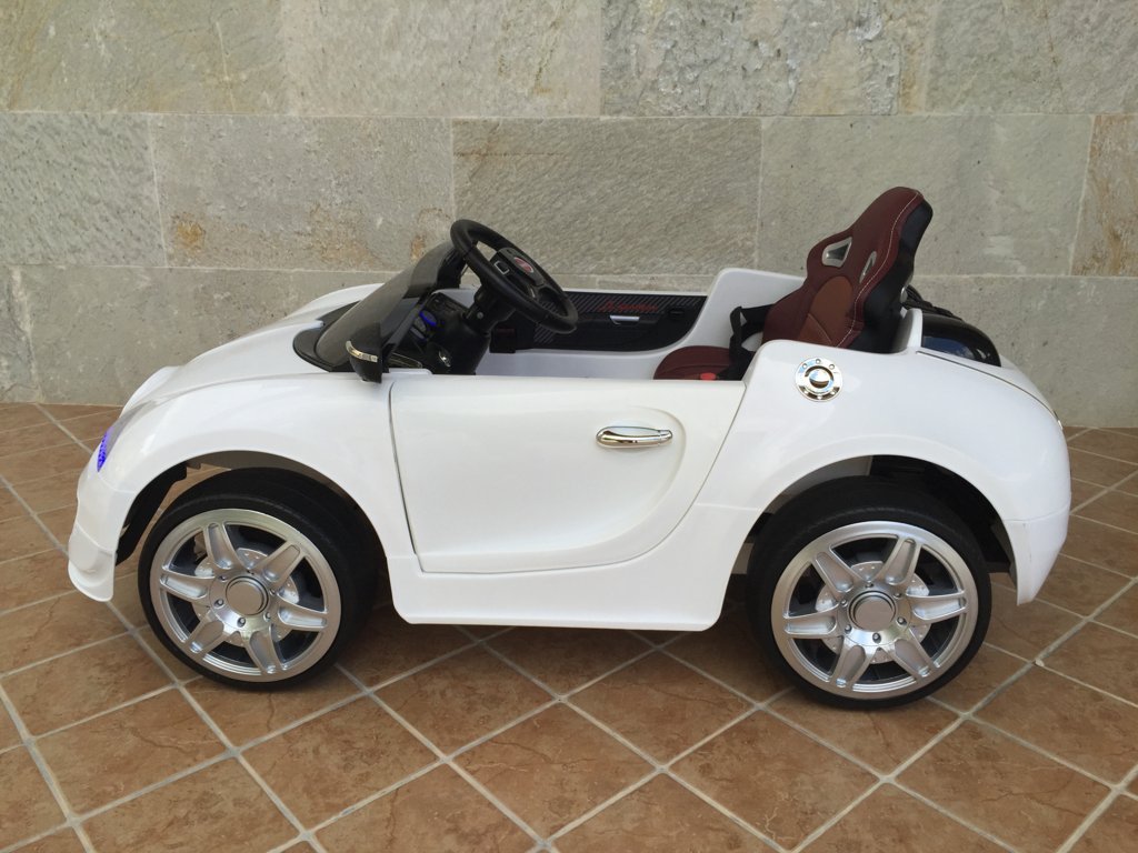 Coche electrico Infantil Bugatti Veyron Style Blanco vista lateral