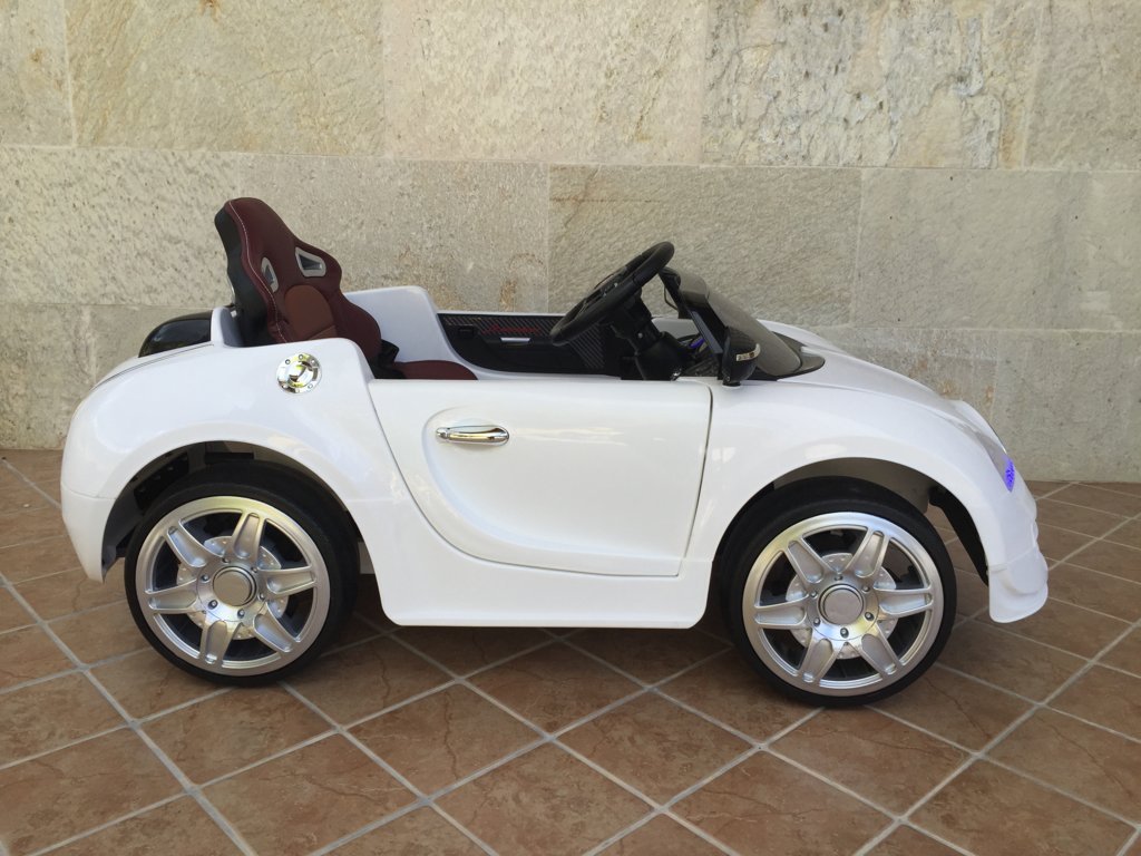 Coche electrico para niños Bugatti Veyron Style Blanco con asiento ajustable