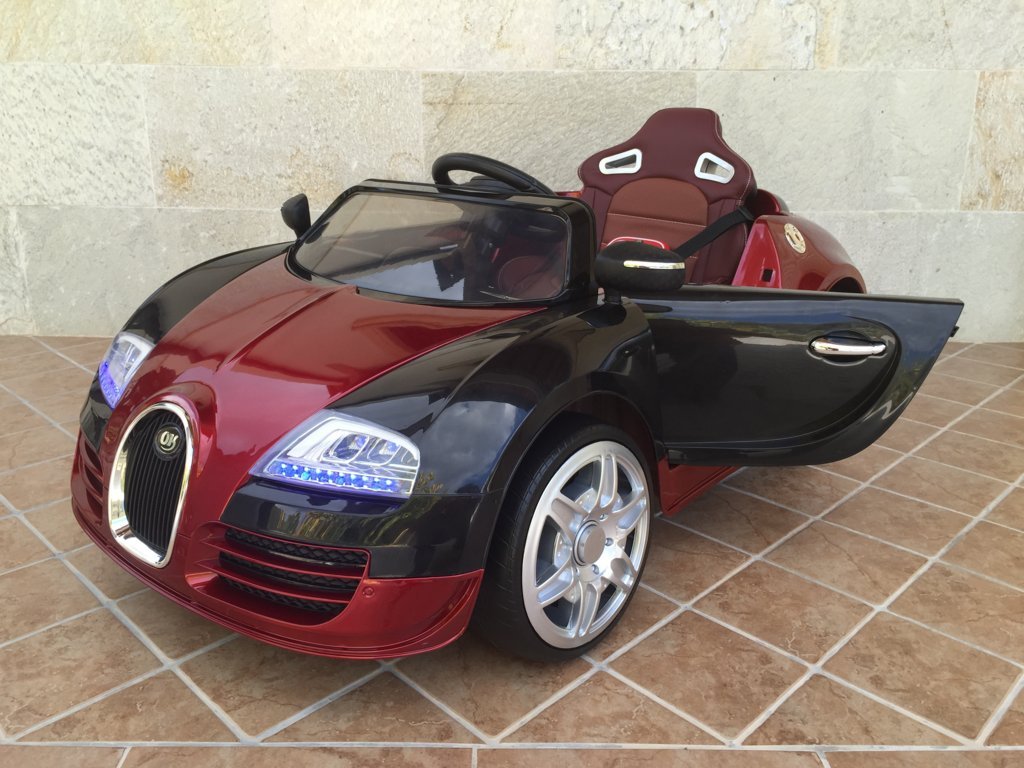 Coche electrico para niños Bugatti Veyron Style Burdeos Metalizado vista principal