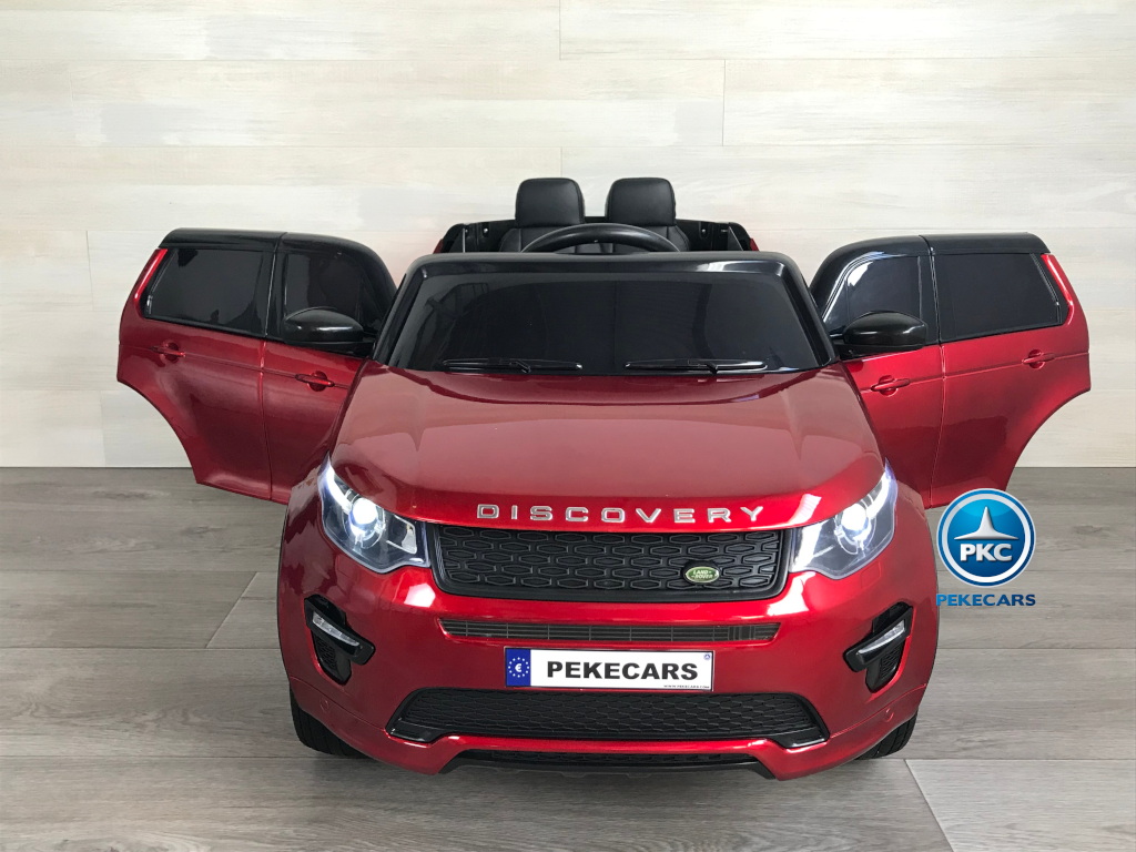 Coche eléctrico infantil Land Rover Discovery 12V MP4 rojo metalizado frontal
